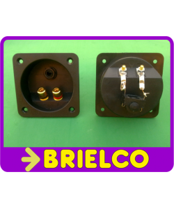 BASE ALTAVOZ EMPOTRABLE CUADRADA CON BORNES Y BASE JACK 6.35MM PARA BAFLES BD544