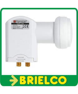 CONVERSOR LNB TWIN UNIVERSAL 2 SALIDAS 60DB OPTICUM ANTENA PARABOLICA BD10648