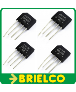 KBL608 PUENTE RECTIFICADOR MONOFASICO 800V 6A SALIDA TERMINALES 1.3MM 4 UNIDADES BD11231