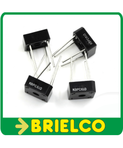 KBPC610 PUENTE RECTIFICADOR MONOFASICO 1000V 6A SALIDA TERMINALES 1.1MM 4 UNIDADES BD11228