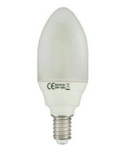 LAMPARA BOMBILLA BAJO CONSUMO FLUORESCENTE TIPO VELA LUZ DIA E14 9W 220V BD4058