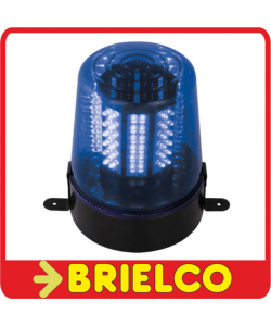 LUZ ROTATIVA AZUL 108 LEDS ALIMENTACION 12V Y ALIMENTADOR PARA 220VAC BD3725