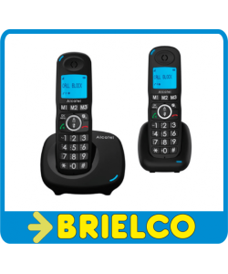 TELEFONO INALAMBRICO DUAL FIJO ALCATEL XL535DUO NEGRO TECLAS GRANDES RECARGABLE MANOS LIBRES BD5404