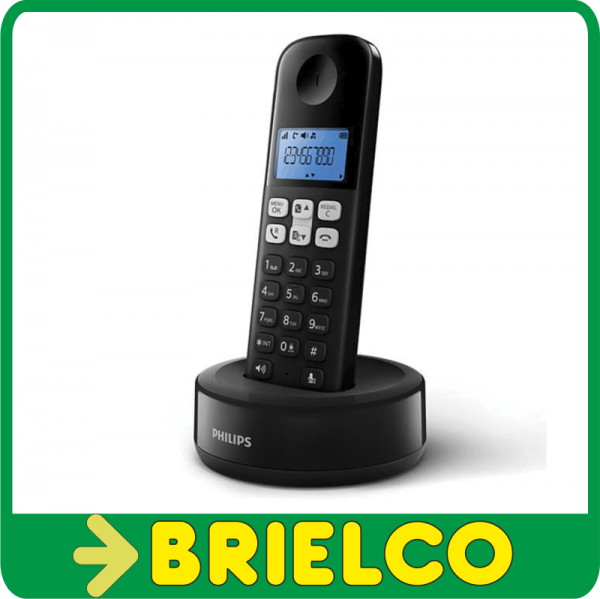 TELEFONO INALAMBRICO PHILIPS D161 NEGRO RECARGABLE MANOS LIBRES TELEFONIA  FIJA BD5352